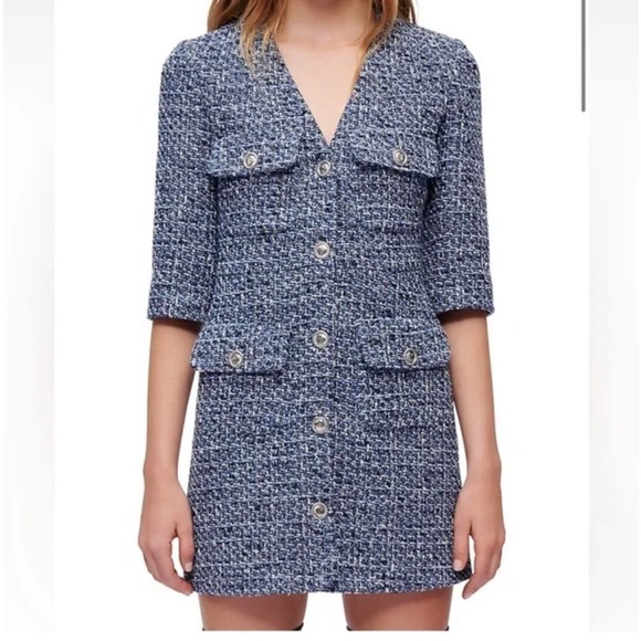 NWT Trendy Maje Tweed Mini Dress - Picture 1 of 9